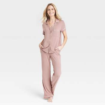 Women's Three-piece Pajama Set Pink Plaid X Large - White Mark : Target