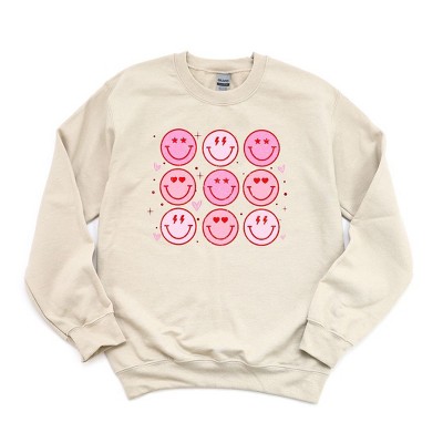 Simply Sage Market S.W.Smiley Valentine Smiley Face Chart Sweatshirt
