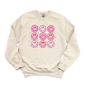 Simply Sage Market S.W.Smiley Valentine Smiley Face Chart Sweatshirt - 1 of 3