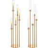 5-arm Gold Floor Candlestick, High-metal Candle Center Piece, Suitable for Weddings, Birthday Parties, Home Decoration, Christmas, LED Candles - 2 of 4