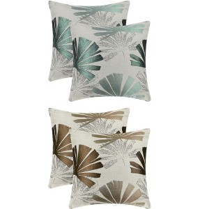 Unique Bargains 4 Pcs Tropic Leaf Pattern Home Decor Throw Pillow Covers for Couch Sofa - 1 of 4