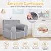Infans Kids Sofa Toddler Foam Filled Armchair w/ Velvet Fabric Baby Perfect Gift Grey - 3 of 4