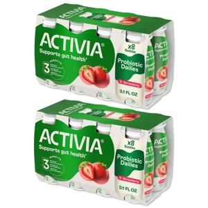 Activia 2ct/3.1 fl oz Each Probiotic Dailies Strawberry Yogurt Drink - 1 of 4
