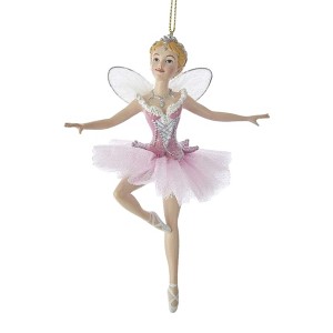 Kurt Adler Resin Ornament for Christmas Tree, Sugar Plum Fairy with Wings - 1 of 1