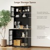 Kitchen Pantry Cabinet, 72" Freestanding Storage Cabinet with Hutch, Large Countertop, Glass Doors and Adjustable Shelves, Microwave Cabinet - 4 of 4