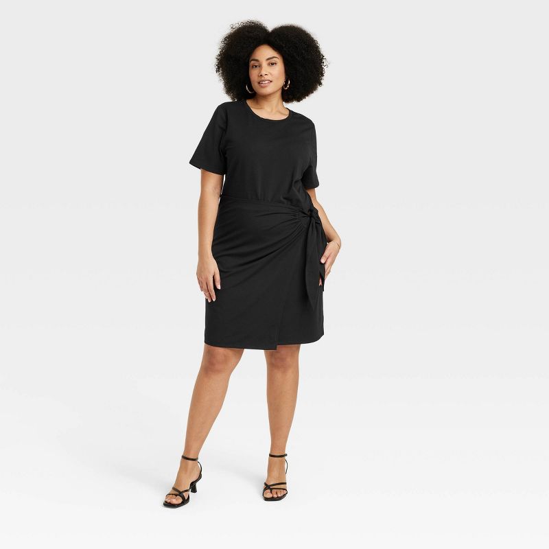 Women's Short Sleeve Mini T-Shirt Wrap Dress - A New Day™, 1 of 10