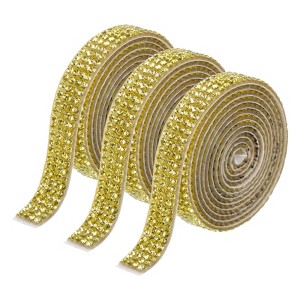 Unique Bargains Self-Adhesive DIY Crafts Decorations Crystal Rhinestone Diamond Ribbon 3 Rolls - 1 of 4