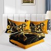 Acoinel Golden Butterflies Comforter Bedding Set with 1 Quilt 2 Pillowcases, for Valentine's Day Wedding Gifts,Queen - 2 of 4