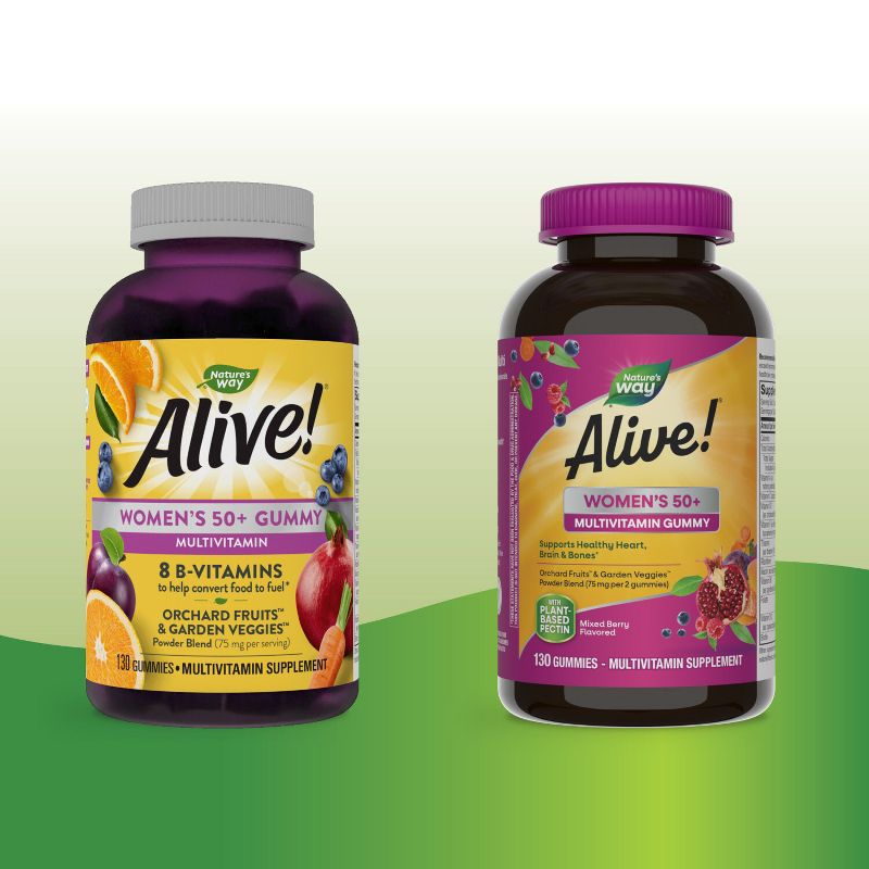 Nature&#39;s Way Alive! Women&#39;s 50+ Gummy Multivitamin - Mixed Berry Flavored - 130ct, 3 of 11