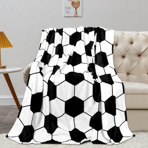 Soccer Blanket, 50"x60" Soccers Gifts for Boys 8-12 Girls Soccer Lovers, Soft Fleece Throw Blanket for Kids Toddlers Teens - 1 of 4