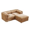 Stylish White Chenille 2-Seater Sofa with Ottoman Storage Seat, Cylindrical Backrest and Armrests - 4 of 4