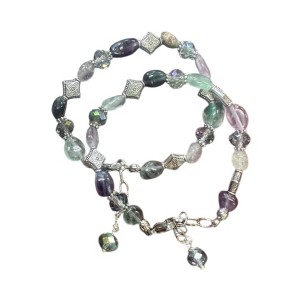 Michelle Marie Boutique's Unisex Elemental Elegance Gemstone Bracelets | Fluorite, Botswana Agate, Rhodonite - 1 of 4