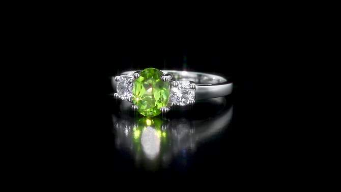 1.25 CT. T.W. Peridot and .64 CT. T.W. Sapphire 4-Prong Setting Ring in Sterling Silver, 2 of 5, play video