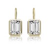Guili Sleek Sterling Silver Cubic Zirconia Baguette Drop Earrings with Wire Back for a Refined and Elegant Look in White and Gold - 2 of 2