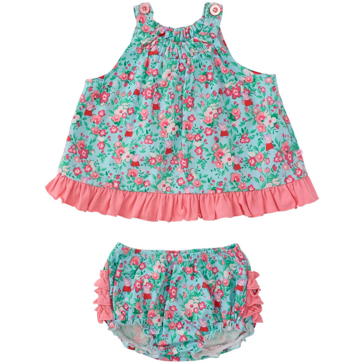 RuffleButts Peppa Pig Knit Swing Top and Bloomer Set