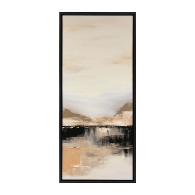 Sylvie 18x40 Black Framed Abstract Landscape Canvas