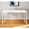 HomeRoots 47" White Wood and Stainless Steel Writing Desk - 2 of 4