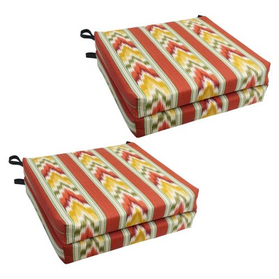 Blazing Needles, 20-inch by 19-inch Patterned Outdoor Chair Cushions (Set of 4)