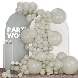 PartyWoo Balloons White Sand Pearl Boho 18 12 10 5 Inch 142 pcs - 1 of 4