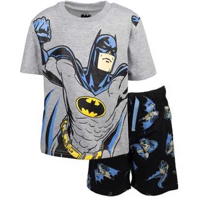 DC Comics Justice League Batman T-Shirt and French Terry Shorts Outfit Set Toddler to Big Kid