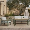 LuxenHome 4-Piece Outdoor Aluminum with Wood-Style Plastic Patio Set with Cushions - 4 of 4