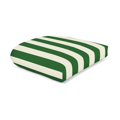 Casual Cushion Stripe Sunbrella Fabric 1-Piece Indoor/Outdoor Wicker Seat Pad, 18"W x 18"L