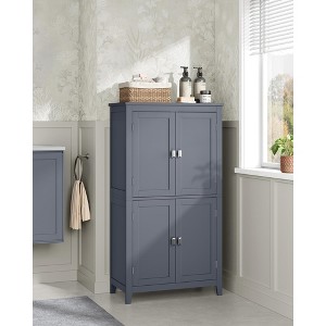 Bathroom Floor Storage Cabinet with 4 Doors & Adjustable Shelves, Freestanding Storage Unit, 11.8 x 23.6 x 43.3 Inches - 1 of 4