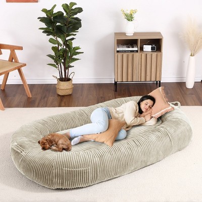 Human Sized Dog Bed for People Adults, 71"x48"x14" Giant Dog Bed for Humans Large Bean Bag Napping Dog Bed with Removable Cover