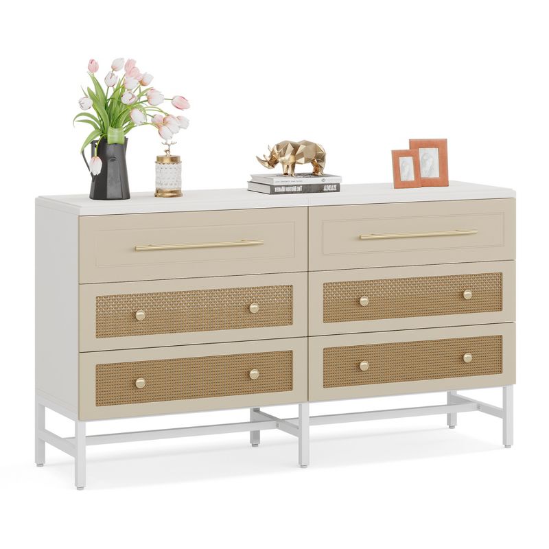 Tribesigns 6 Drawer Dresser, Modern Double Chest of Drawer, 1 of 6