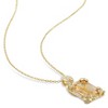 EVERLY JEWELRY | Yellow Plated Sterling Silver 6 3/4ct TGW Emerald Cut Citrine - White Topaz and Diamond Halo Pendant with Chain, 18 inc - 4 of 4