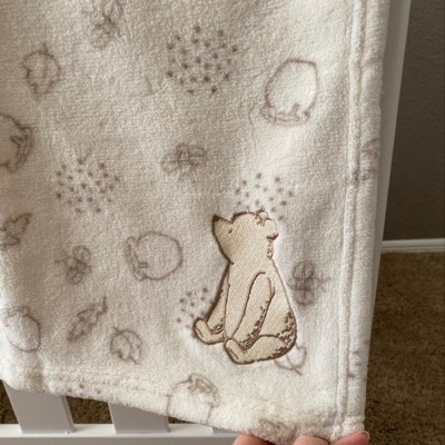 Disney® Winnie the Pooh Lux Applique Receiving Blanket - Beige, 30