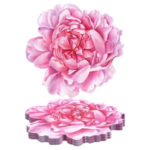 Aoibox Set of 100 Peony Floral Place Mats Spring Paper Disposable for Dining Table Parties Wedding Kitchen Decor Bridal Shower - 1 of 4