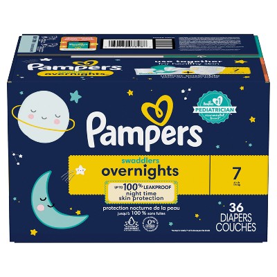 Pampers Swaddlers Overnight Diapers Enormous Pack - Size 7 - 60ct : Target
