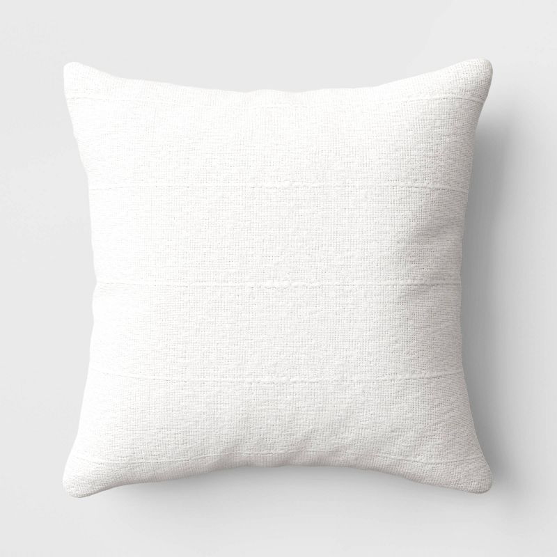 Textural Solid Square Throw Pillow Ivory - Threshold&#8482;, 1 of 9