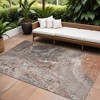 Terra Cotta Copper And Gray Abstract Washable Indoor Outdoor Area Rug - 2 of 4