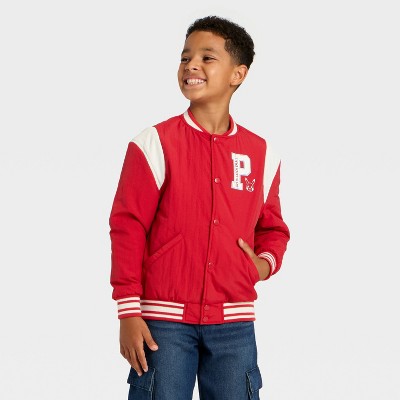 Boys' Pokemon Pikachu Varsity Nylon Jacket - Red/Cream
