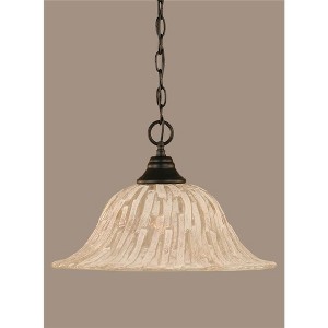 Toltec Lighting Any 1 - Light Pendant in  Matte Black with 16" Italian Ice Shade - 1 of 1