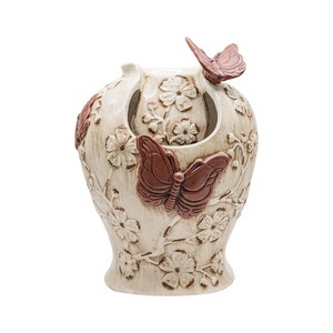 Butterfly Urn Fountain Rust Cream Stoneware by Foreside Home & Garden - 1 of 4