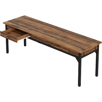 Tribesigns 78.7" Extra Long Computer Desk Double Desk with 2 Drawers for Home Office