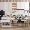 FUFU&GAGA White Wood 94.5 in. W Kitchen Island Dining Bar Table With Table Top - image 4 of 4