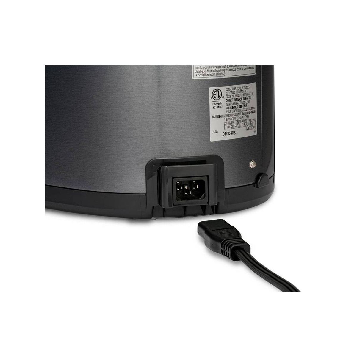 Zojirushi CD-NAC40BM Micom Water Boiler & Warmer - Metallic Black: 135 oz Electric Tea Kettle, BPA-Free, 800W - thumbnail 9