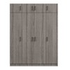 YOOCOZZ Modern 4-Door Freestanding Wardrobe with One Lockable Drawer and Top Cabinets - 2 of 4