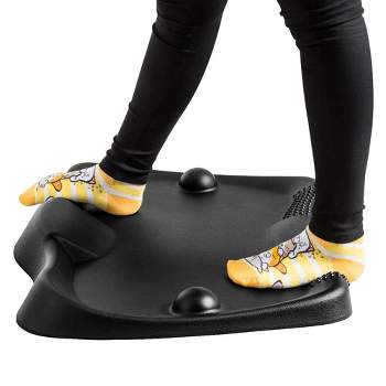 FIDGITY Stand & Spin Anti-Fatigue Mat, Ergonomic Desk Mat with 360 Degree  Rotating Platform, Massage Balls, Stretching Wedges & Roller Balance Bar