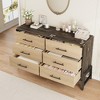 Jojoka 52" Wide 6 Drawers Dresser for Bedroom, Freestanding Wooden Closet Storage Dresser Chest with Large Storage Space for Living Room, Entryway - 3 of 4