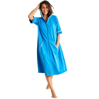 Dreams & Co. Plus Size Short French Terry Robe