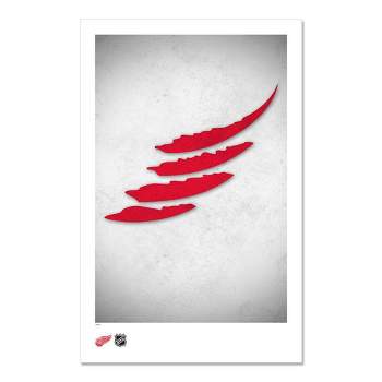 NHL Detroit Red Wings Multicolored Logo Art Poster, Unframed Digital Drawing, Minimalist Sports Decor