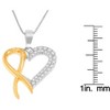 Haus of Brilliance Silver Two Toned 1/4 cttw Round Cut Diamond Pendant Necklace - 4 of 4