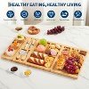3 in 1 Bamboo Food Boards Gift Set, Large Bamboo Cheese Board Set with Knife Set & Ceramic Bowls, Deli Boards Set for Party, Housewarming, Wedding - 4 of 4