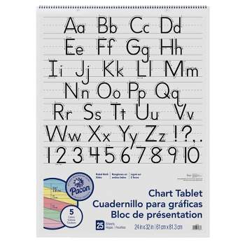 School Smart Jumbo Manila Tag Ruled Chart Paper, 36 x 24 Inches, Pack of 100