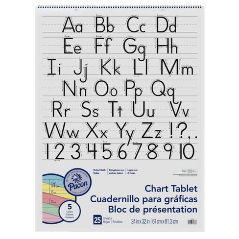 School Smart Chart Tablet, 24 x 16 Inches, 1 Inch Rule, 25 Sheets